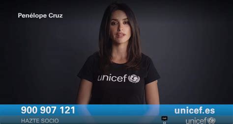 Penélope Cruz Imagen De La Nueva Campaña De Unicef Contra La