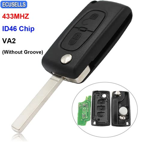 2 Button Keyless Entry Smart Key Flip Remote Key For Peugeot 307 0536