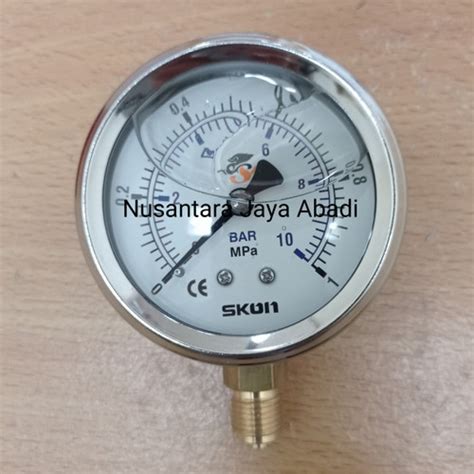 Jual Pressure Gauge SKON Stainless 4 Inchi 1 Mpa 10 Bar Jakarta