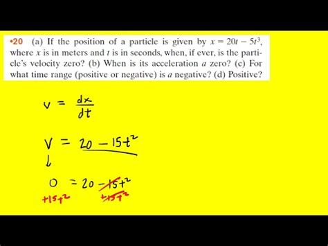 If The Position Of A Particle Is Given By X T T Youtube