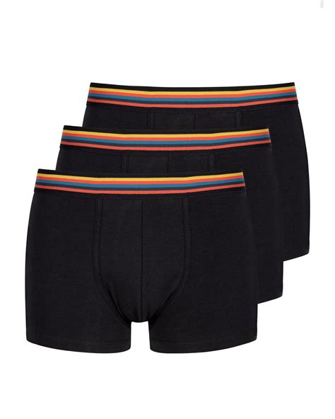 Paul Smith Mens Three Pack Waist Stripe Boxers Briefs Black