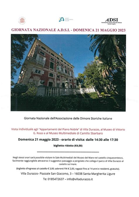 Giornata Nazionale Adsi National Day Of Italian Historic Homes