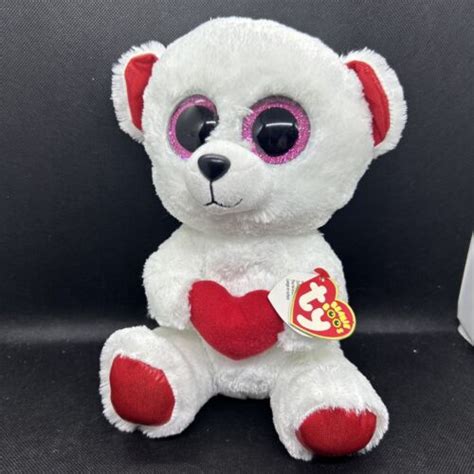 Ty Beanie Boo Boos Cuddly The Bear Med Buddy Size Nwt Valentines