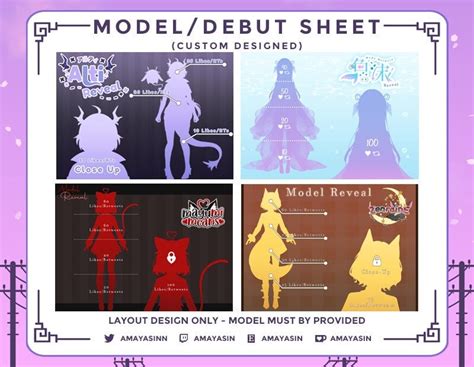 Custom Vtuber Model Reveal Vtuber Debut Model Sheet Etsy Ireland