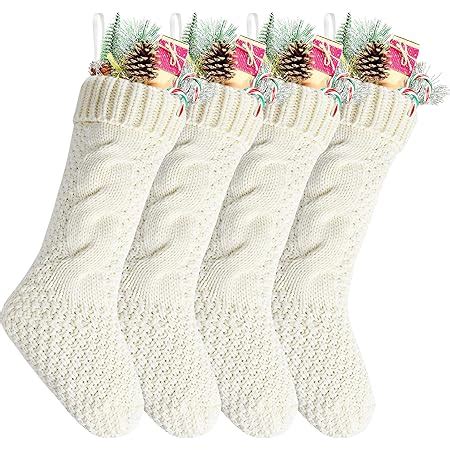 Amazon Vanteriam Pack Christmas Stockings Unique Ivory