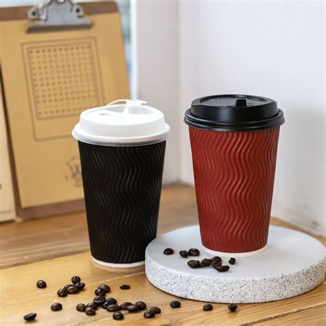 Wholesale Oz Disposable Hot Coffee Ripple Wall Paper Cups