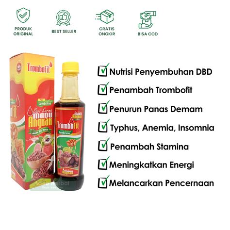 Jual Trombofit Sari Kurma Madu Angkak Penyembuh Typhus Dan Dbd Propolis