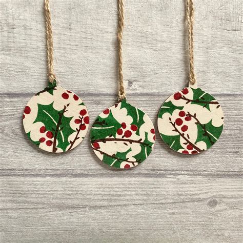 Emma Bridgewater Holly Decorations, Wooden Holly Ornaments for ...