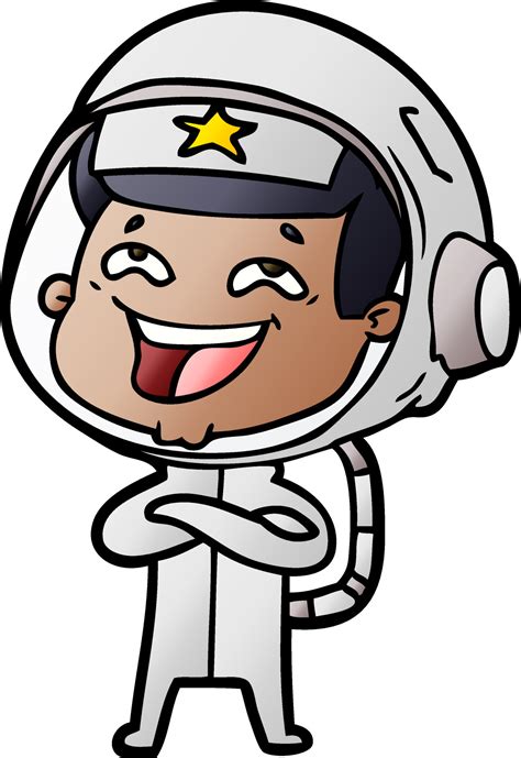 Tecknad Serie Skrattande Astronaut Vektorkonst P Vecteezy