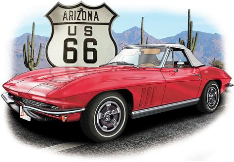 66 Corvette Route 66 Digital Art by Francois Robert - Fine Art America