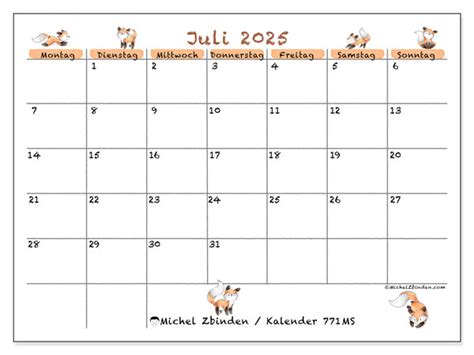 Kalender Juli Michel Zbinden De