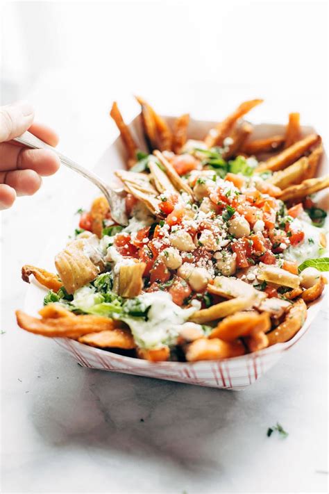 Loaded Mediterranean Street Cart Fries Recipe - Pinch of Yum