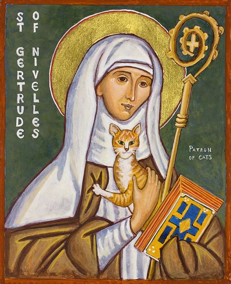 St Gertrude Of Nivelles Icon By Jennifer Richard Morrow Patron Saint