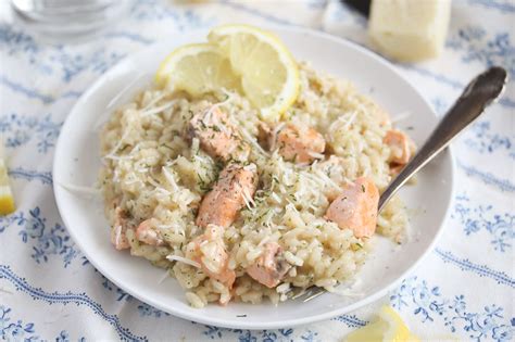 Creamy Salmon Risotto With Parmesan And Dill