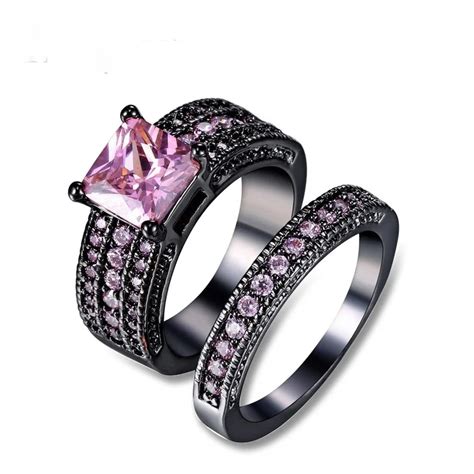 Luxury Pink Zirkon Crystal Ring AAA CZ Zircon Jewelry Wedding Rings