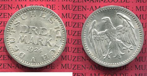 Weimarer Republik Deutsches Reich 3 Mark Silber Kursmünze Weimarer