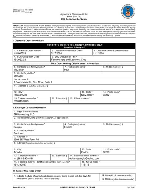 Fillable Online Labor Ny Proposed Form Eta 790 Foreign Labor