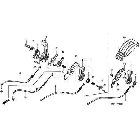 Honda HRB215K2 HXC MZBA 6200001 6299999 Throttle Lever Diagram GHS