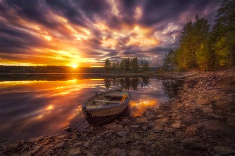 Fondos De Pantalla X Noruega Lago Costa Amaneceres Y