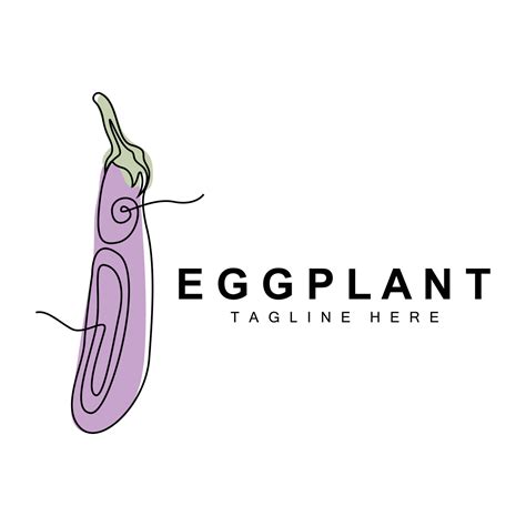 Eggplant Logo Design Vegetables Illustration Purple Vegetable Plantation Vector Product Brand