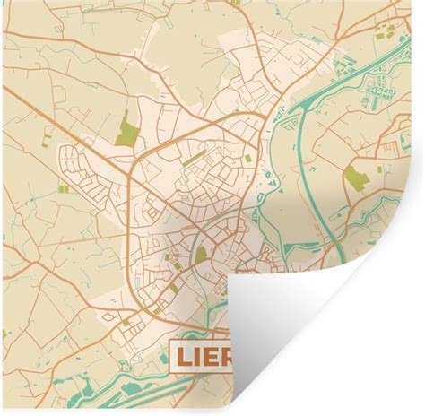 Muurstickers Sticker Folie Stadskaart Kaart Lier Plattegrond