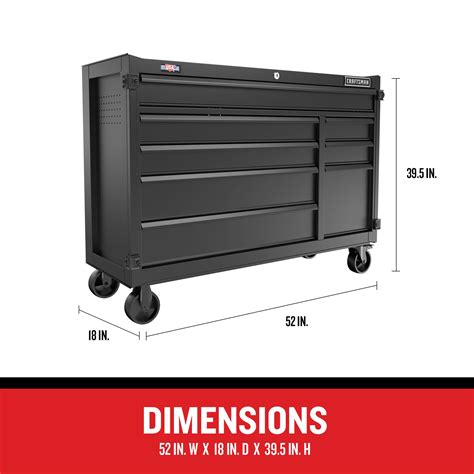 Premium S2000 Series 52 Wide 8 Drawer Rolling Tool Cabinet Craftsman