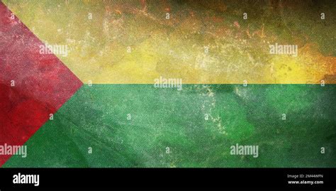 Top View Of Retro Flag Abejorral Colombia With Grunge Texture