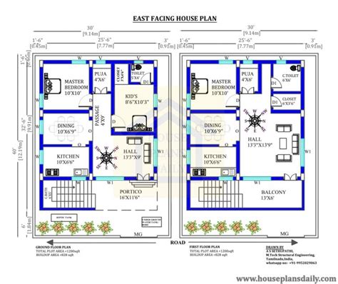 30x40 East Facing Vastu Home Model House Designs And Plans Pdf Books