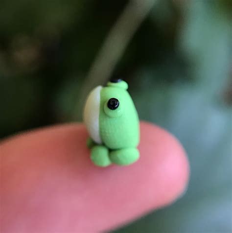 Green Frog Miniature Polymer Clay Frog Sculpture Etsy