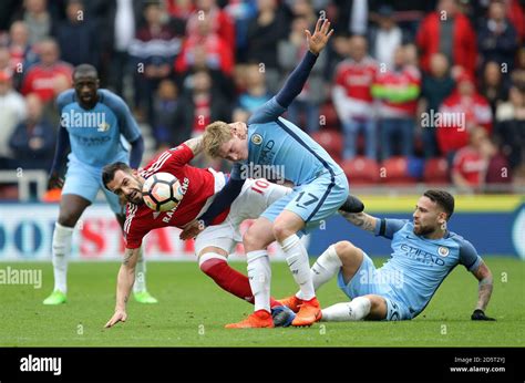 Middlesbrough S Alvaro Negredo Left In Action With Manchester City S