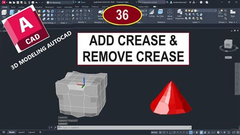 للمبتدئين شرح اوامر التعديل على الرسومات ثلاثية الأبعاد فى الأتوكاد Add Crease And Remove Crease