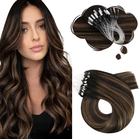 Amazon Moresoo Micro Beads Hair Extensions Ombre Brown Micro Loop