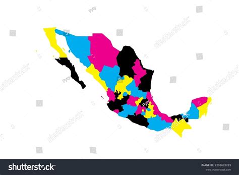 Mexico Political Map Administrative Divisions States Stock Vector Royalty Free 2292692219