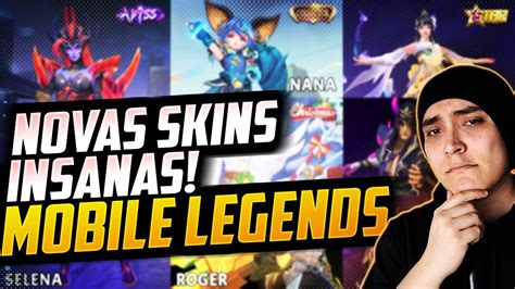 REACT Das NOVAS SKINS MOBILE LEGENDS YouTube