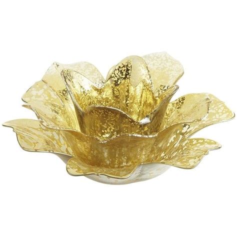 Pier One Mercury Flower Tealight Holder Gold 9 95 Liked On