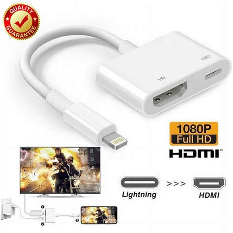 Apple Mfi Certified Iphone Lightning To Hdmi 1080p Av Adapter 4k Tvprojector Sync With