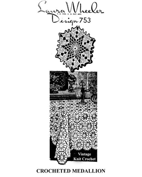 Crochet Star Medallion Tablecloth Bedspread Pattern Laura Wheeler 753