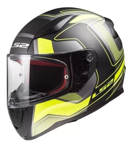 Casco Integral Para Moto LS2 Rapid FF353 Negro Y Amarillo De Alta