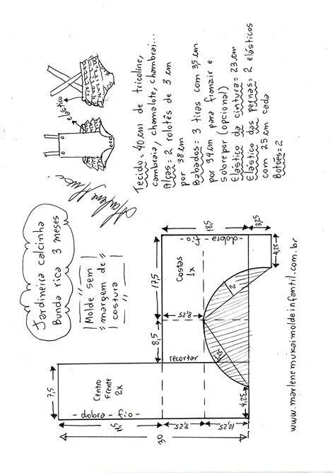 Jardineira Bunda Rica Diy Marlene Mukai Molde Infantil
