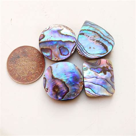 4Pcs 100 Natural Australian Abalone Shell 112Cts 25X25mm Mix Shape