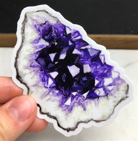 Vinyl Watercolor Amethyst Crystal Sticker Vinyl Watercolor Etsy