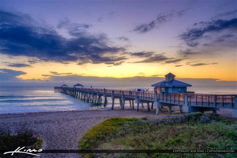 Juno Beach Sunrise At The Pier Royal Stock Photo