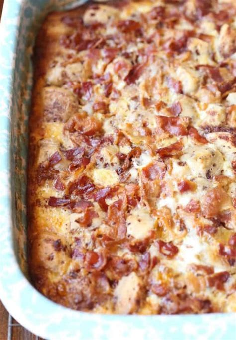 Cinnamon Roll Breakfast Bake Homemade Brunch Casserole With Bacon