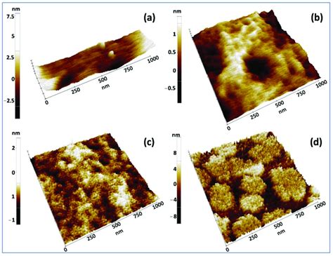 D Atomic Force Microscopy Afm Images At The Scale Of M