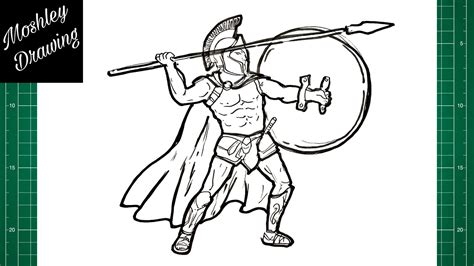 How To Draw Ancient Greek Warrior Youtube