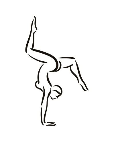 Woman Stretching In Yoga Pose Hand Drawn Outline Vector Image