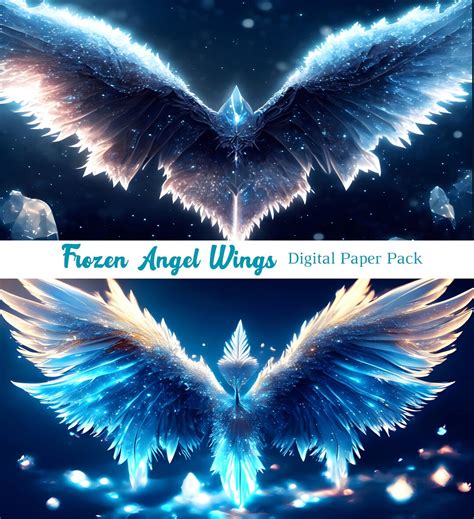 Frozen Angel Wings Digital Papers AI Digital Art Fantasy - Etsy