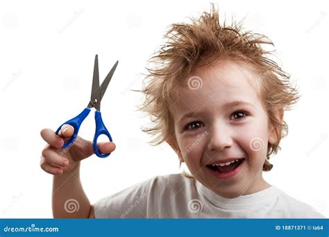 Child Holding Scissors Stock Image Image Of Childhood 18871371