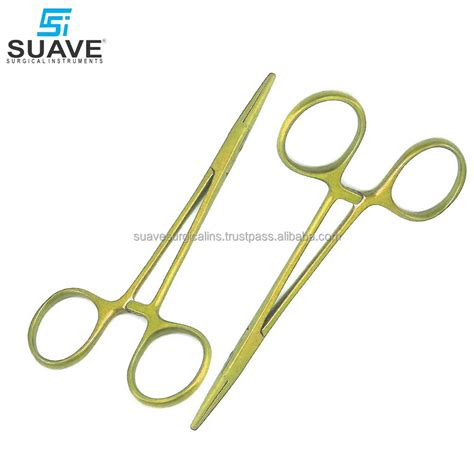 Homeotic Surgical Forceps In Yellow Color Curved Shaped Basis Of