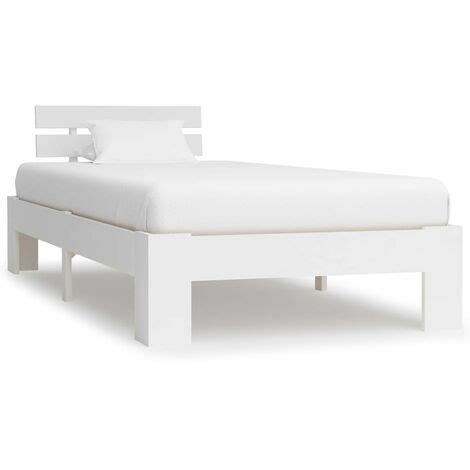 Hommoo Bed Frame White Solid Pine Wood X Cm Vd